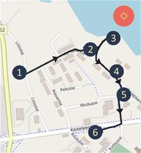 Keiteleen metsäsatukierroksen reittikartta